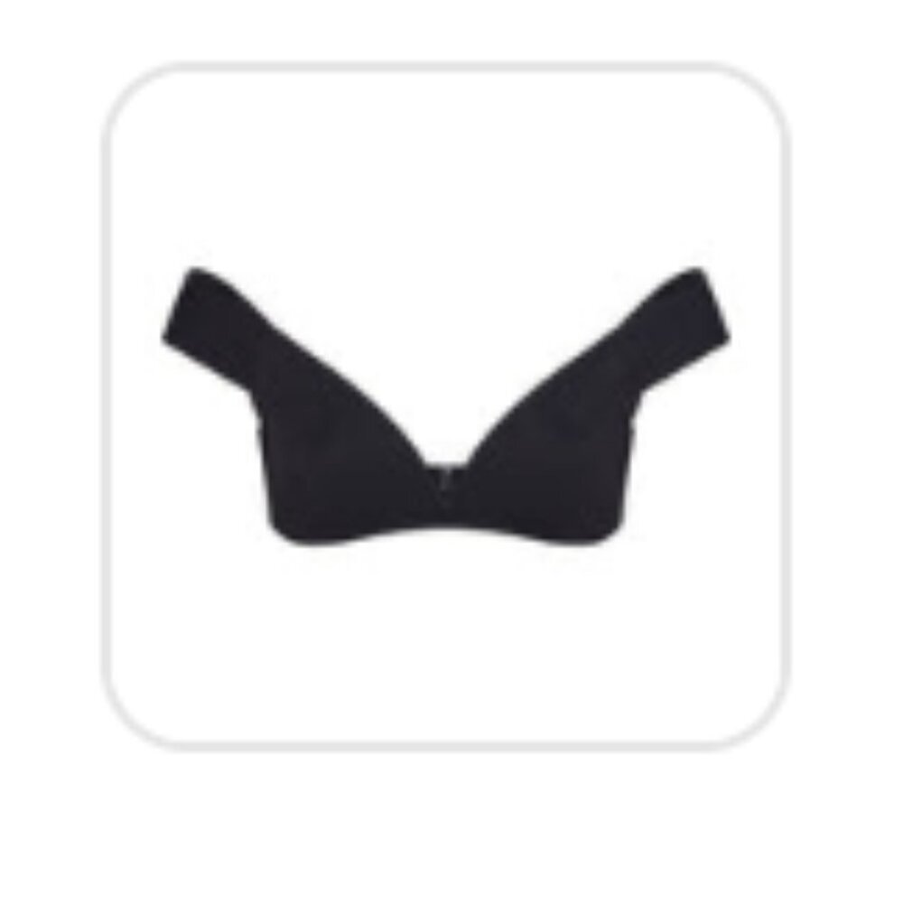 SKIMS PLUS SIZE - BLACK SHAPING OFF THE SHOULDER BIKINI TOP